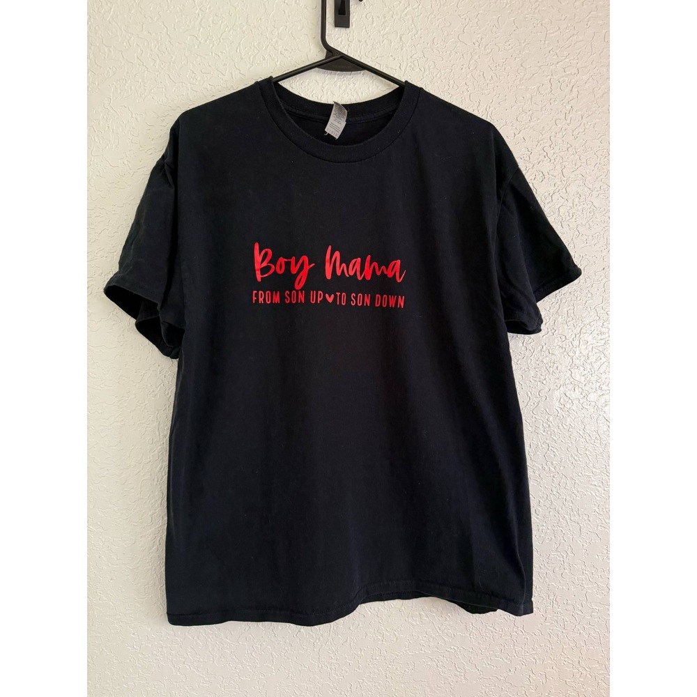 Gildan Boy Mama From Son Up To Son Down Graphic T-Shirt Black‎ Red Large